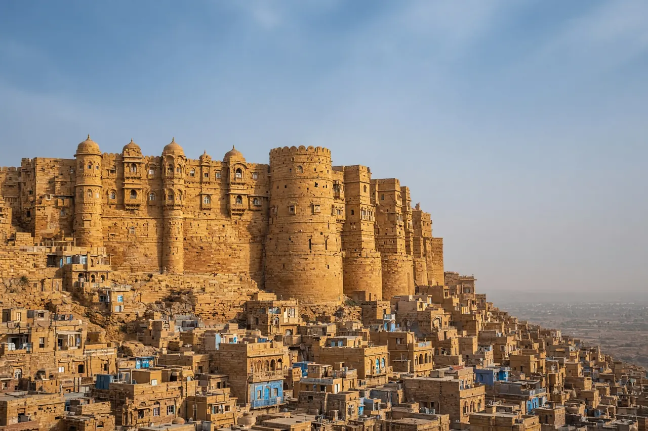 Jaisalmer Fort, golden sandstone ramparts above the old city.